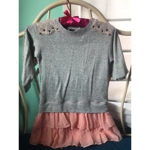 Grey and Salmon Sweater Dress